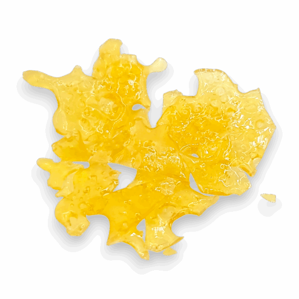 Strawberry Cough Shatter – golden cannabis concentrate with glassy texture