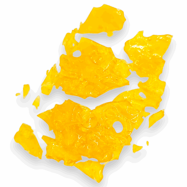 Watermelon Kush Shatter – golden cannabis concentrate with fruity, calming effects