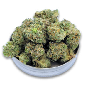 Couch Lock cannabis buds — heavy indica strain with dense, frosty nugs for deep relaxation