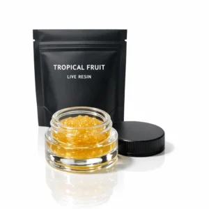 tropical fruit resin in jar