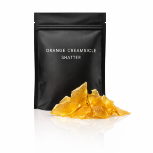 Premium Orange Creamsicle Shatter concentrate from Magic's Corner
