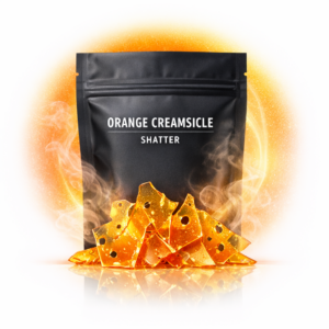 Premium Orange Creamsicle Shatter concentrate from Magic's Corner