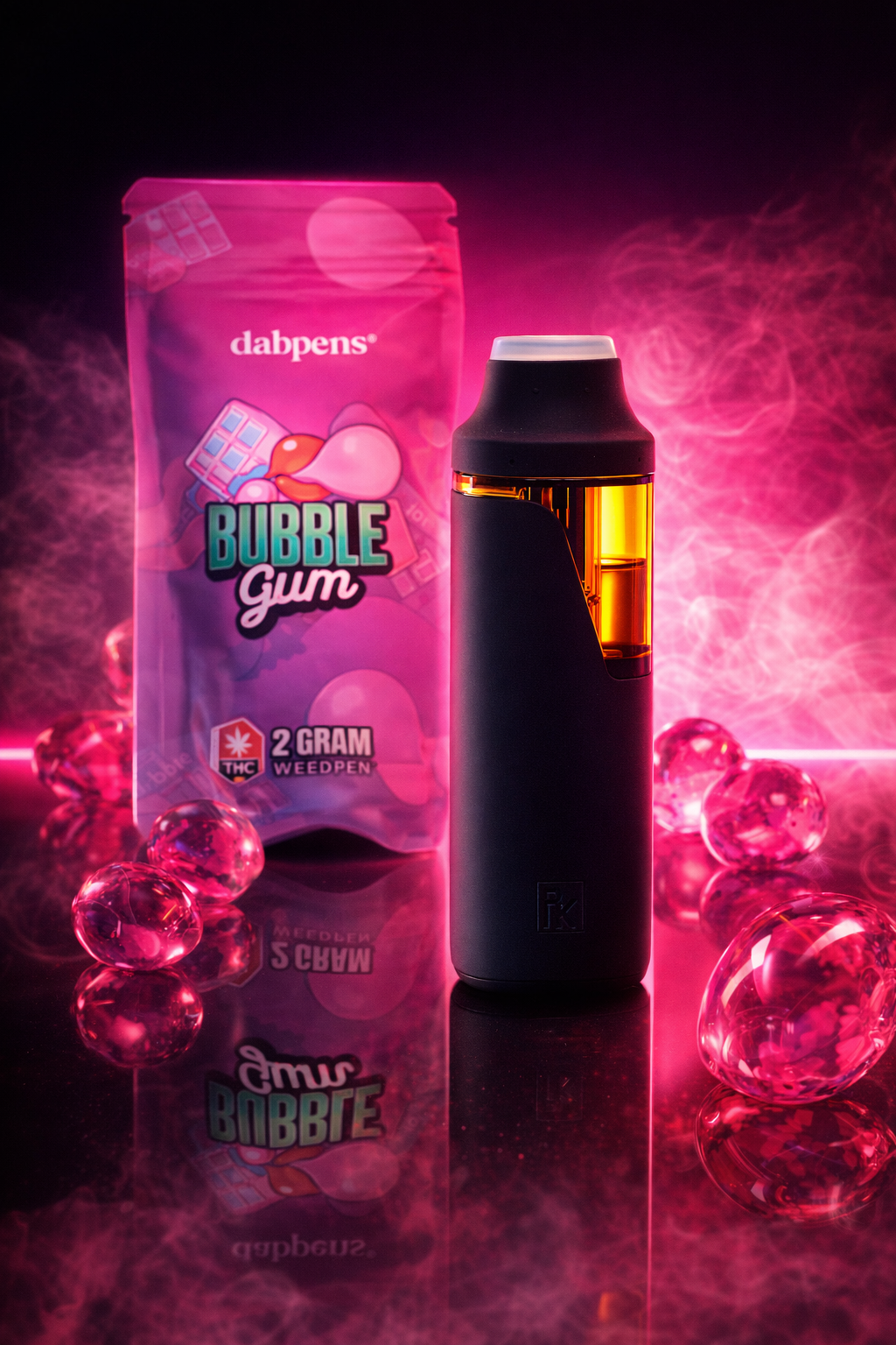 Bubble Gum Weed Pen 2g – D9 Distillate Vape | Sweet Pink Candy - Image 2