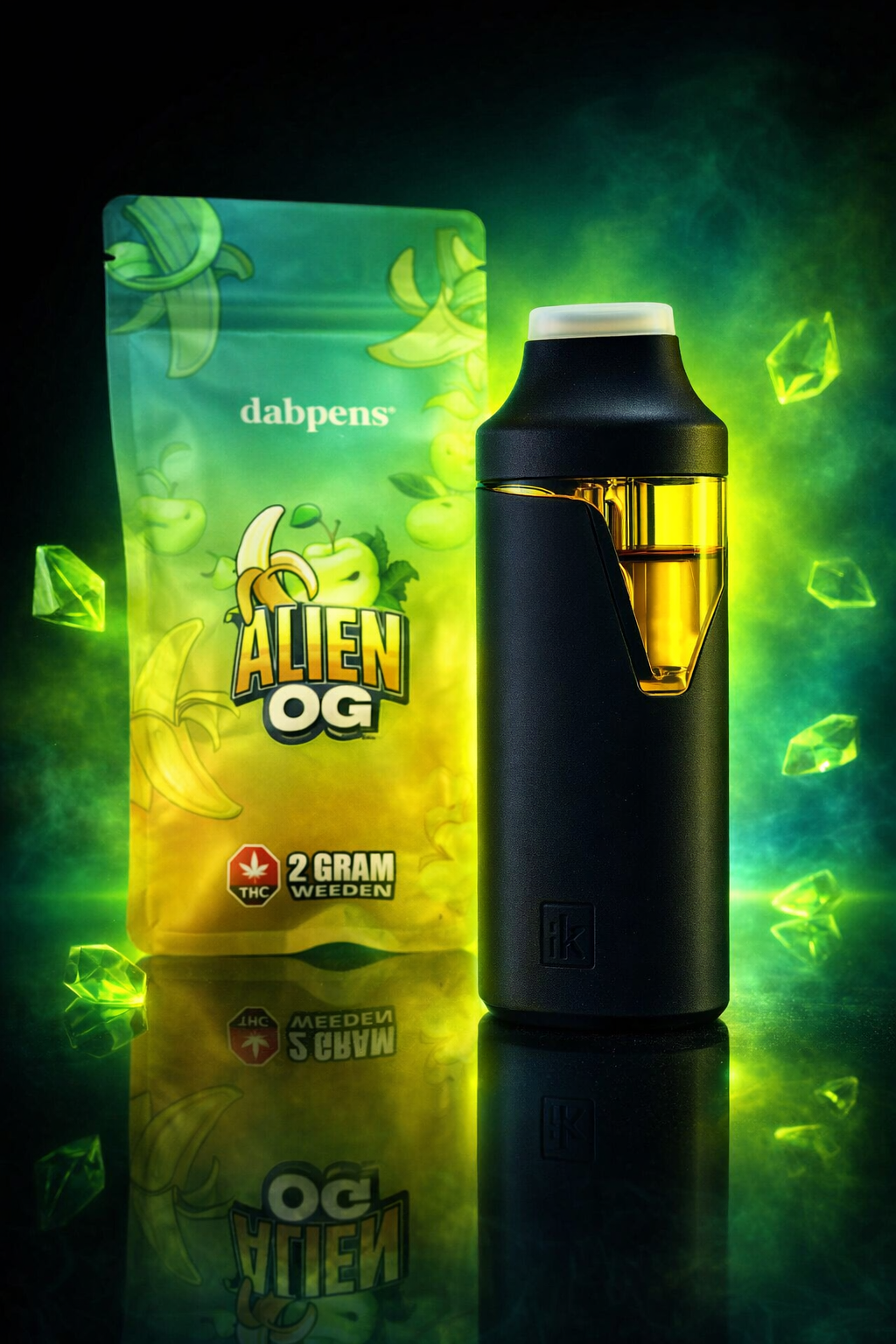 Alien OG Weed Pen 2g – D9 Distillate Vape | Pine & Lemon OG - Image 2