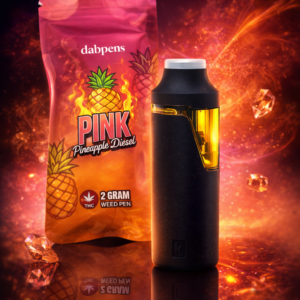 Alternative view of Pink Pineapple Diesel Weed Pen 2g – D9 Distillate | Tropical Gas