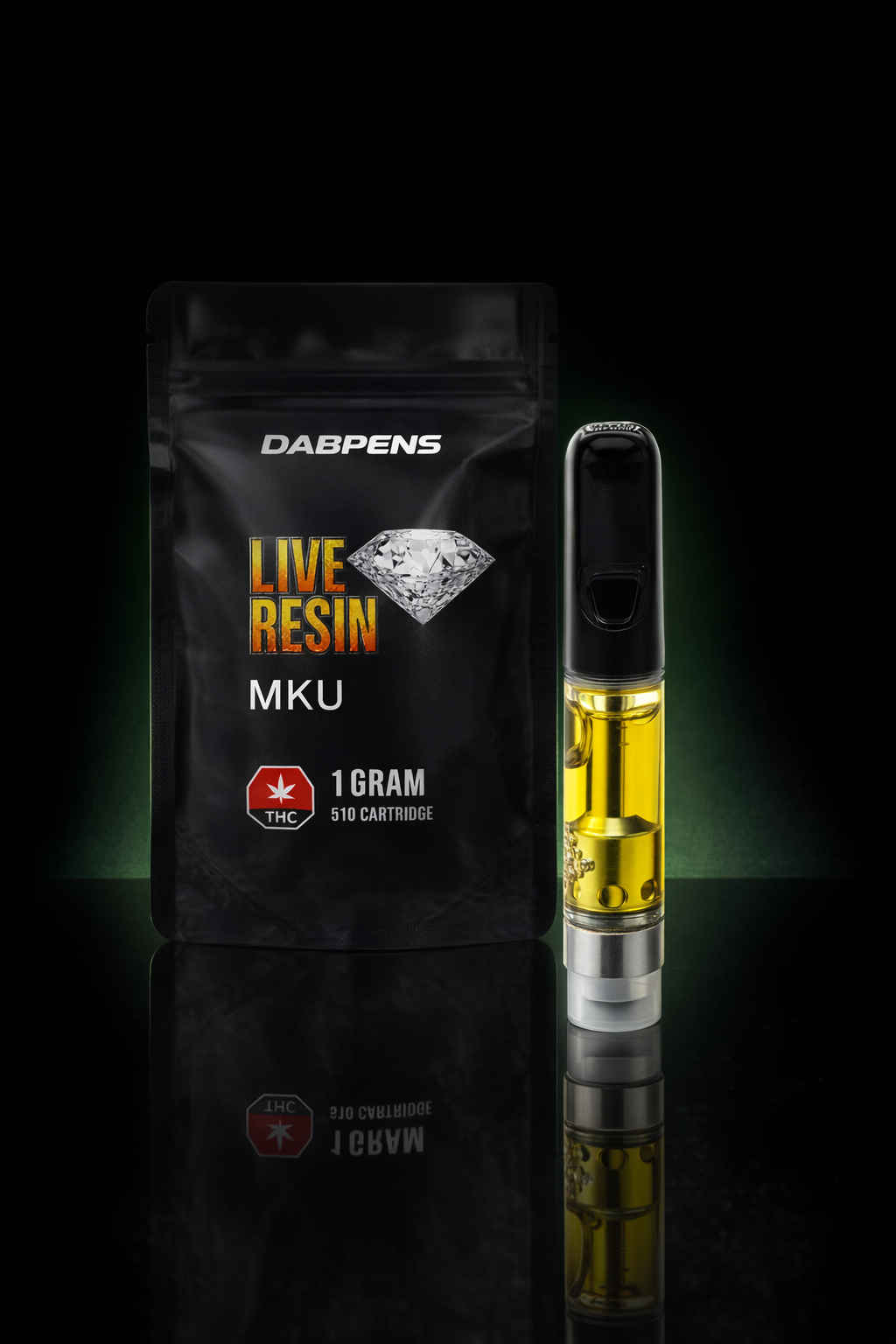 MKU MK Ultra Live Resin Cartridge 1g 510 thread heavy indica vape oil