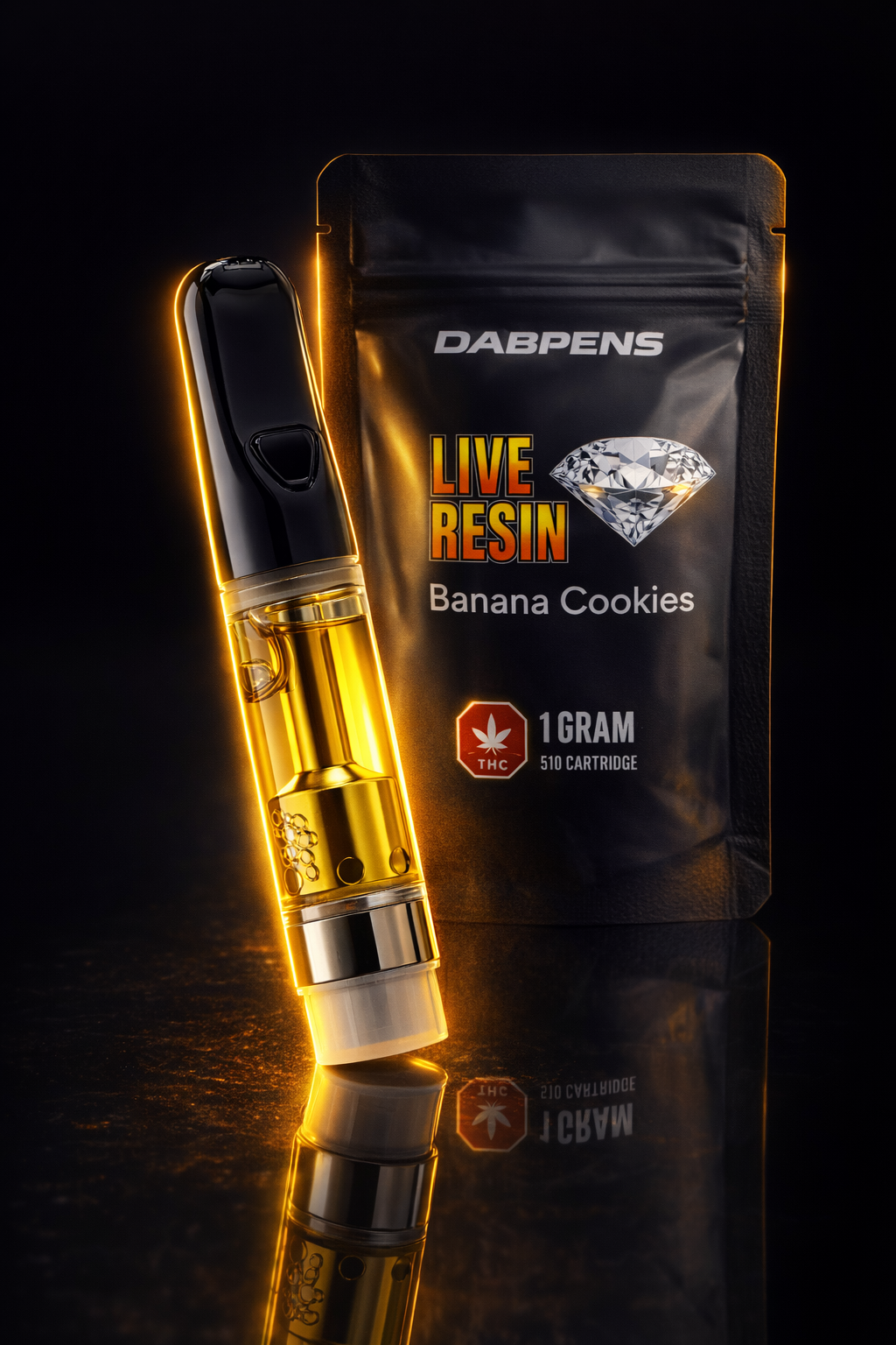 Banana Cookies Live Resin Cartridge 1g full spectrum 510 thread vape oil