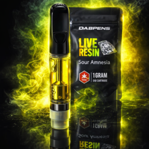 Alternative view of Sour Amnesia Live Resin Cartridge 1g – Premium 510 Vape