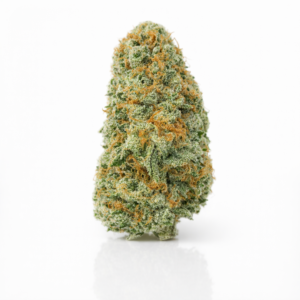 Astro Pop AAA hybrid cannabis flower with frosty buds and orange hairs