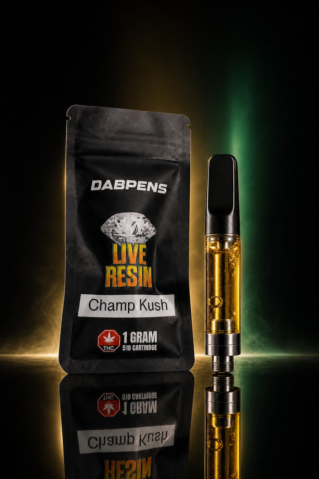 Champ Kush Live Resin cart 1 gram 510 OG indica dabpens cartridge