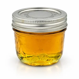 Wholesale D9 jar with silver lid, filled with golden amber D9 oil